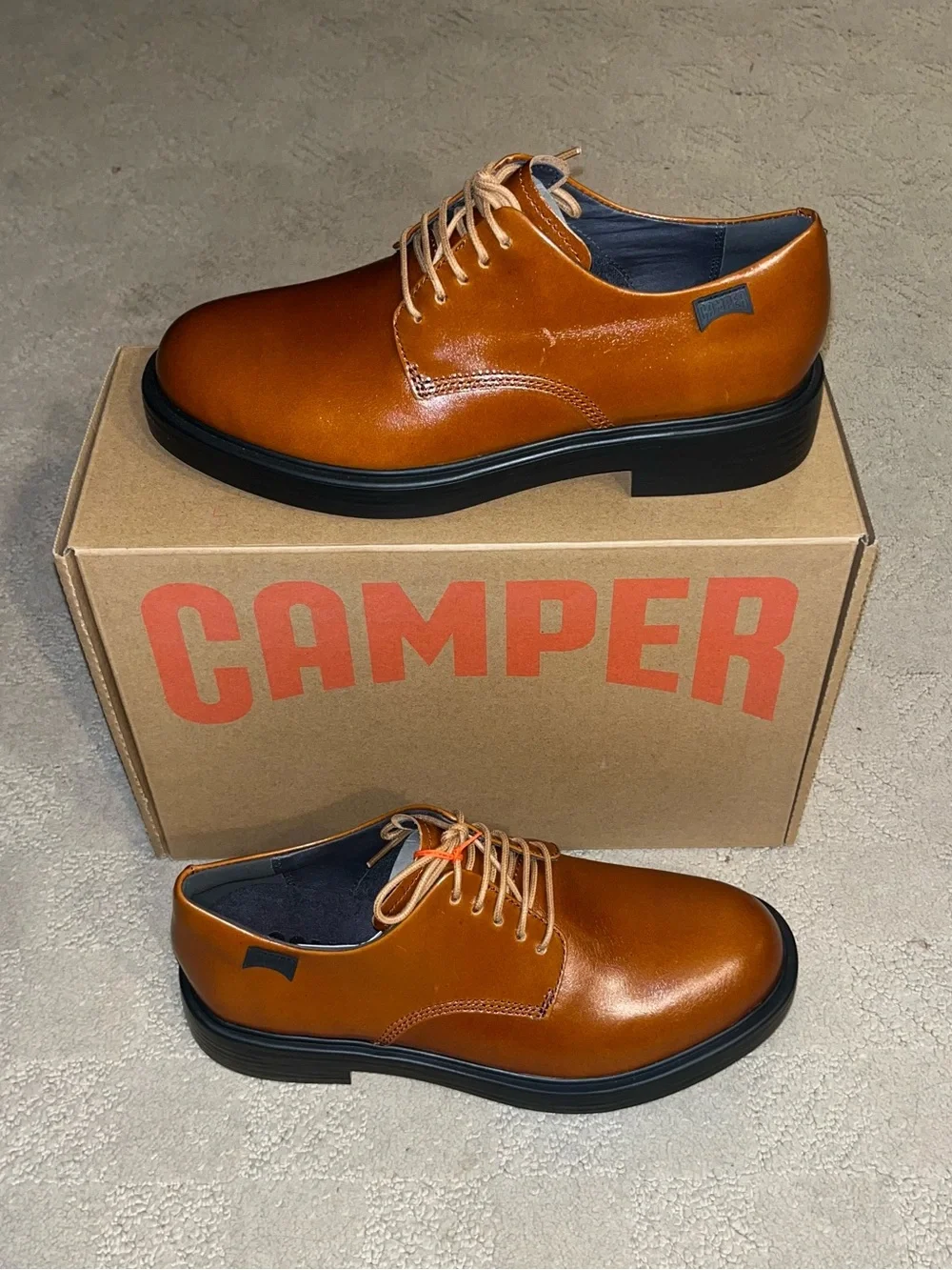 Camper Dean Leather Lace Up Derby Shoes Medium Brown Men’s Size 7.5 or EU 40